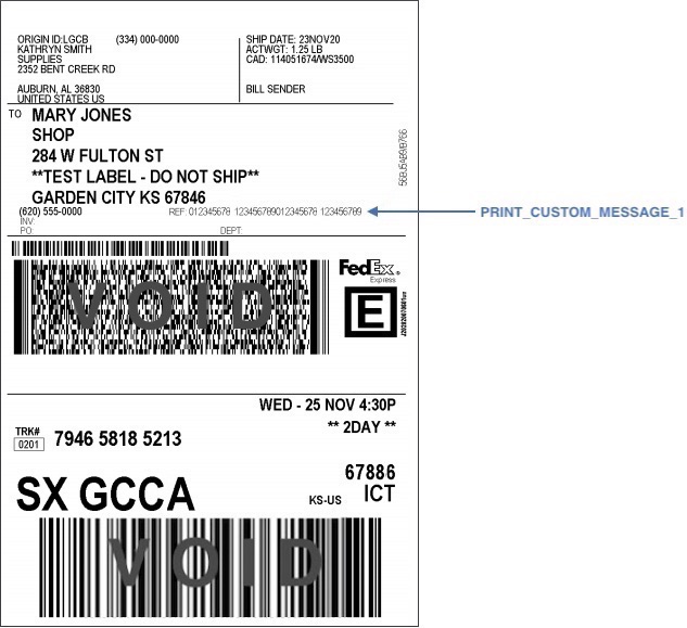 Print Custom Message on a FedEx label